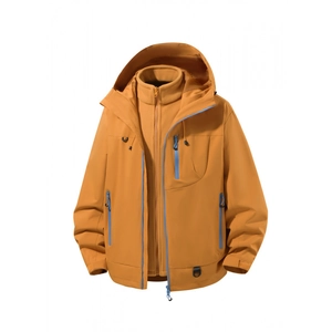 Unisex 3-In-1 Waterproof Outdoor Jacket With Removable Fleece Liner Windproof Breathable Hiking Hooded Coats For Men Women
