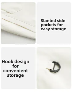 Detail of outdoor jacket with functional D-ring hook and large diagonal side pockets