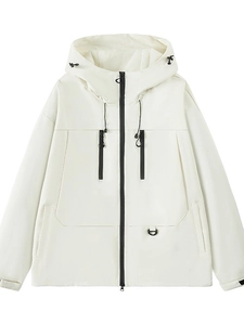 Unisex Polyester Outdoor Hardshell Jacket Waterproof Windproof Hooded Mountain Style Hiking Camping Spring Autumn Top