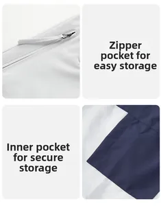 Detail view of outdoor jacket showing zipper pockets and secure inner storage compartment