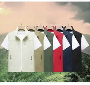 Outdoor fishing vest with multiple zipper pockets available in six classic earthy colors