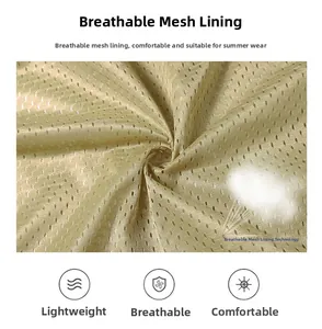 Detail of breathable yellow mesh lining showing lightweight and ventilated fabric texture