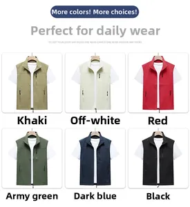 Detailed view of outdoor fishing vest available in six versatile colors for men