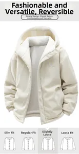 Detail of hooded corduroy jacket showing soft sherpa lining and letter M embroidery