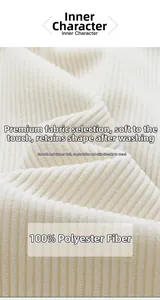Detailed macro texture of cream corduroy fabric made of 100% polyester material