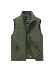 Herren Outdoor Weste Mit Vielen Taschen Stehkragen Freizeit Angeln Fotografie Weste Leicht Winddicht Jacke