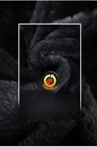 Detail of high-density black fleece lining with thermal warmth and anti-static treatment