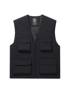 Men's Outdoor Multi-Pocket Fishing Vest Quick Dry Mesh Lining Photography Hiking Tactical Waistcoat Sleeveless Top
