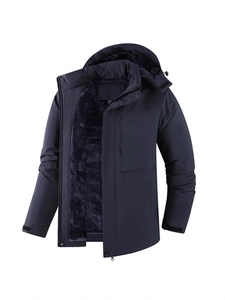 Veste outdoor imperméable pour homme avec capuche, doublure polaire chaude et tissu coupe-vent
