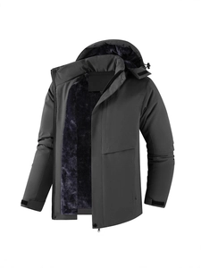 Veste de randonnée imperméable pour hommes avec doublure polaire et poignets coupe-vent