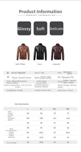 Tabella taglie dettagliata per giacca da uomo in pelle PU con misure dalla L alla 3XL