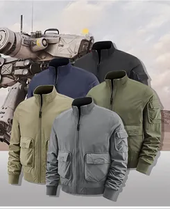 Detailed overview of tactical flight jackets in five colors featuring ripstop fabric