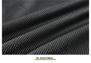 Detail of breathable black honeycomb mesh fabric lining for casual utility vest
