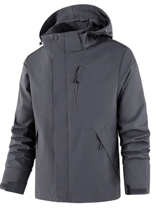 Waterproof Windproof Outdoor Hardshell Jacket Polyester Breathable Hooded Coat For Men Women Couple Traveling Hiking