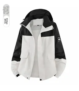 Detail of outdoor windbreaker jacket featuring breathable white mesh lining and hood