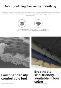 Detail der Outdoor-Westen mit atmungsaktivem 3D-Schnitt-Stoff in vier Farben