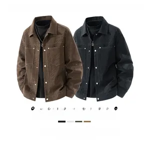 Detailed view of men's woolen jacquard jackets featuring wavy 3D textures and chest pockets
