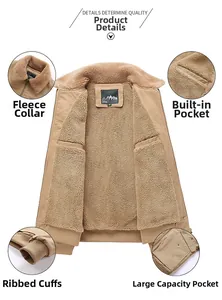 Close-up of winter fleece jacket showing thick lining, inner pocket and ribbed cuffs