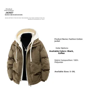 Detailed view of corduroy jacket sleeve with round badge and ribbed elastic cuff