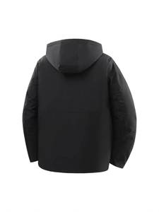 Men's winter graphene hooded jacket with thermal fleece lining and waterproof back view