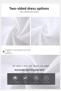 Detail showing white double-sided fabric with wrinkle-resistant and anti-pilling texture