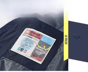 Detail view of internal tag showing 20,000mm waterproof and breathable fabric specs