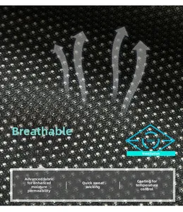 Close-up of black mesh fabric showing breathable ventilation structure for jacket