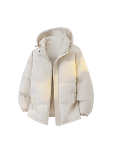 Veste Rembourrée à Capuche Polyester Épaissie Manteau d'Hiver Chaud Coupe-vent Puffer Jacket pour Hommes Femmes Streetwear