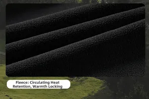 Macro view of black polar fleece fabric with thermal heat retention for winter warmth