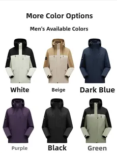 Grid view showing multiple colors of the men's waterproof hooded outdoor jacket