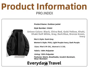 Detailspezifikationen für wasserdichte 3-in-1 Outdoorjacke mit Thermofleecefutter