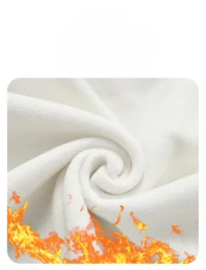 Close-up of thick white polar fleece lining with soft texture for winter warmth