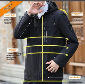 Detail of men's black winter fleece jacket featuring warm inner lining and sport arm patch