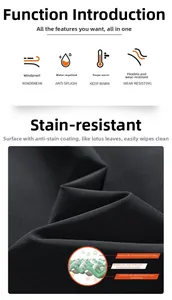Detail showing windproof and waterproof functional fabric layers of men's casual jacket