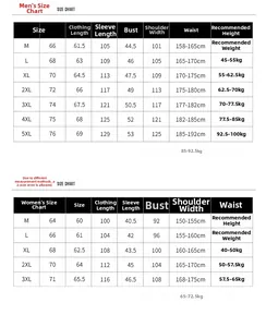Guide des tailles détaillé pour vestes outdoor avec mesures pour hommes et femmes