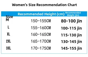 Size chart for women's outdoor camouflage jacket showing height and weight in M-3XL