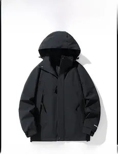 Detail of outdoor waterproof jacket sleeve featuring high-quality OUTDOOR embroidery logo