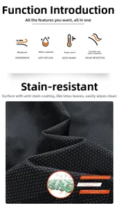 Detail of waterproof windproof black outdoor jacket fabric with five-layer protection