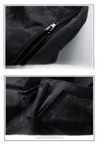 Detail of hooded camo jacket featuring smooth zipper and detachable hood design