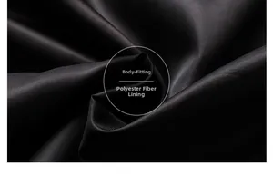 Detail of high-density black twill fabric with breathable polyester lining for men's jacket