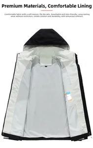 Detail view of water-resistant jacket showing gray mesh lining and internal pocket feature