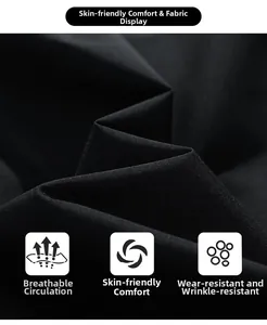 Detail view of water-resistant black jacket fabric showing weave and texture