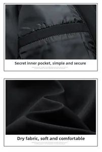 Detailed macro view showing the hidden inner pocket and premium fabric texture of jacket