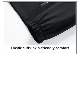 Close-up of elastic cuffs on a black casual hooded jacket for comfortable fit