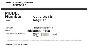 Detailed technical specifications for outdoor jacket showing 100% polyester fabric details