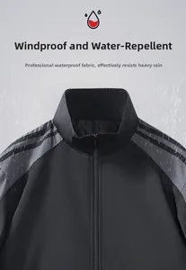 Detailansicht des wasserdichten Funktionsstoffs der Herrenjacke zum Regenschutz