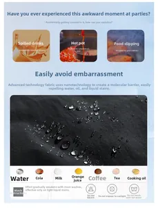 Waterproof jacket fabric close-up showing hydrophobic droplets on black nano-tech material