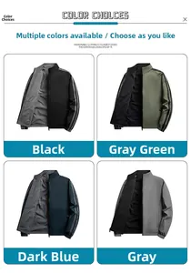 Vue détaillée de vestes décontractées pour hommes en plusieurs couleurs avec col montant