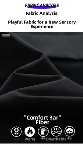 Detail of high-density black technical fabric showing soft texture and breathability