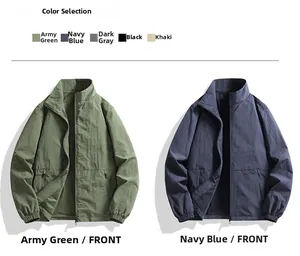 Confronto dettagliato delle giacche con collo alto nei colori verde militare e blu navy